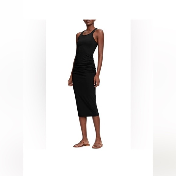 NWT Michael Stars Sconc Racerback Model  Black Basic Bodycon Tank Dress SZ  M - Picture 3 of 13